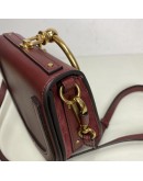 CHLOE Small Nile Bracelet Bag in Maroon Calfskin Leather with Shoulder Bag – Aged Gold Hardware
