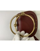 CHLOE Small Nile Bracelet Bag in Maroon Calfskin Leather with Shoulder Bag – Aged Gold Hardware