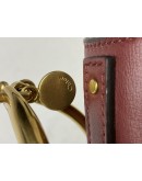 CHLOE Small Nile Bracelet Bag in Maroon Calfskin Leather with Shoulder Bag – Aged Gold Hardware