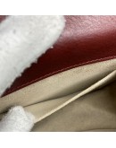 CHLOE Small Nile Bracelet Bag in Maroon Calfskin Leather with Shoulder Bag – Aged Gold Hardware