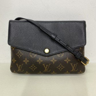 LOUIS VUITTON Monogram Black Twinset Pochette - GHW (Year 2015)