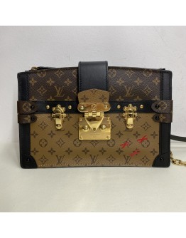 LOUIS VUITTON Reverse Monogram Trunk Clutch on Chain with Shoulder Chian – GHW (Microchip)