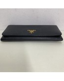 PRADA Bifold Long Wallet in Black Saffiano Leather – GHW