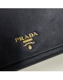 PRADA Bifold Long Wallet in Black Saffiano Leather – GHW