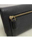 PRADA Bifold Long Wallet in Black Saffiano Leather – GHW