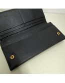 PRADA Bifold Long Wallet in Black Saffiano Leather – GHW