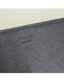 PRADA Bifold Long Wallet in Black Saffiano Leather – GHW