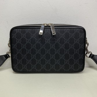 GUCCI Black GG Supreme Crossbody Bag with Web Shoulder Strap – SHW