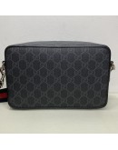 GUCCI Black GG Supreme Crossbody Bag with Web Shoulder Strap – SHW