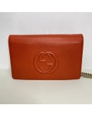 GUCCI Soho Wallet on Chain (WOC) in Orange Calfskin – GHW