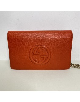 GUCCI Soho Wallet on Chain (WOC) in Orange Calfskin – GHW
