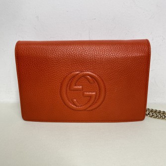 GUCCI Soho Wallet on Chain (WOC) in Orange Calfskin – GHW