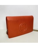 GUCCI Soho Wallet on Chain (WOC) in Orange Calfskin – GHW
