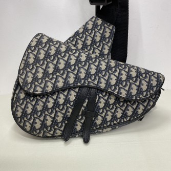 CHRISTIAN DIOR Blue Oblique Saddle Belt Bag – SHW (Receipt Year 2024)