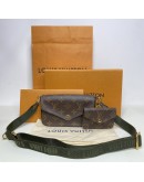 LOUIS VUITTON Monogram Felicie Strap & Go Pochette with Khaki Shoulder Strap – GHW (Year 2021)