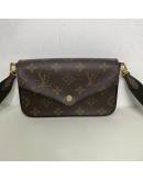 LOUIS VUITTON Monogram Felicie Strap & Go Pochette with Khaki Shoulder Strap – GHW (Year 2021)