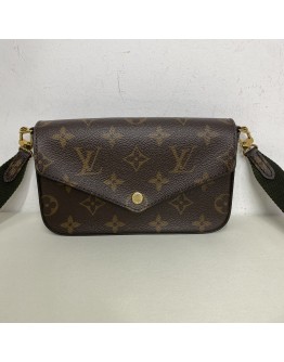 LOUIS VUITTON Monogram Felicie Strap & Go Pochette with Khaki Shoulder Strap – GHW (Year 2021)