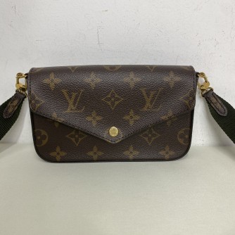 LOUIS VUITTON Monogram Felicie Strap & Go Pochette with Khaki Shoulder Strap – GHW (Year 2021)