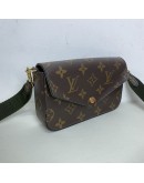 LOUIS VUITTON Monogram Felicie Strap & Go Pochette with Khaki Shoulder Strap – GHW (Year 2021)