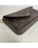 LOUIS VUITTON Monogram Felicie Strap & Go Pochette with Khaki Shoulder Strap – GHW (Year 2021)