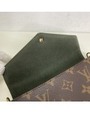 LOUIS VUITTON Monogram Felicie Strap & Go Pochette with Khaki Shoulder Strap – GHW (Year 2021)