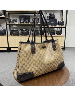 GUCCI GG Canvas Princy Large Shoulder Tote Bag in Brown