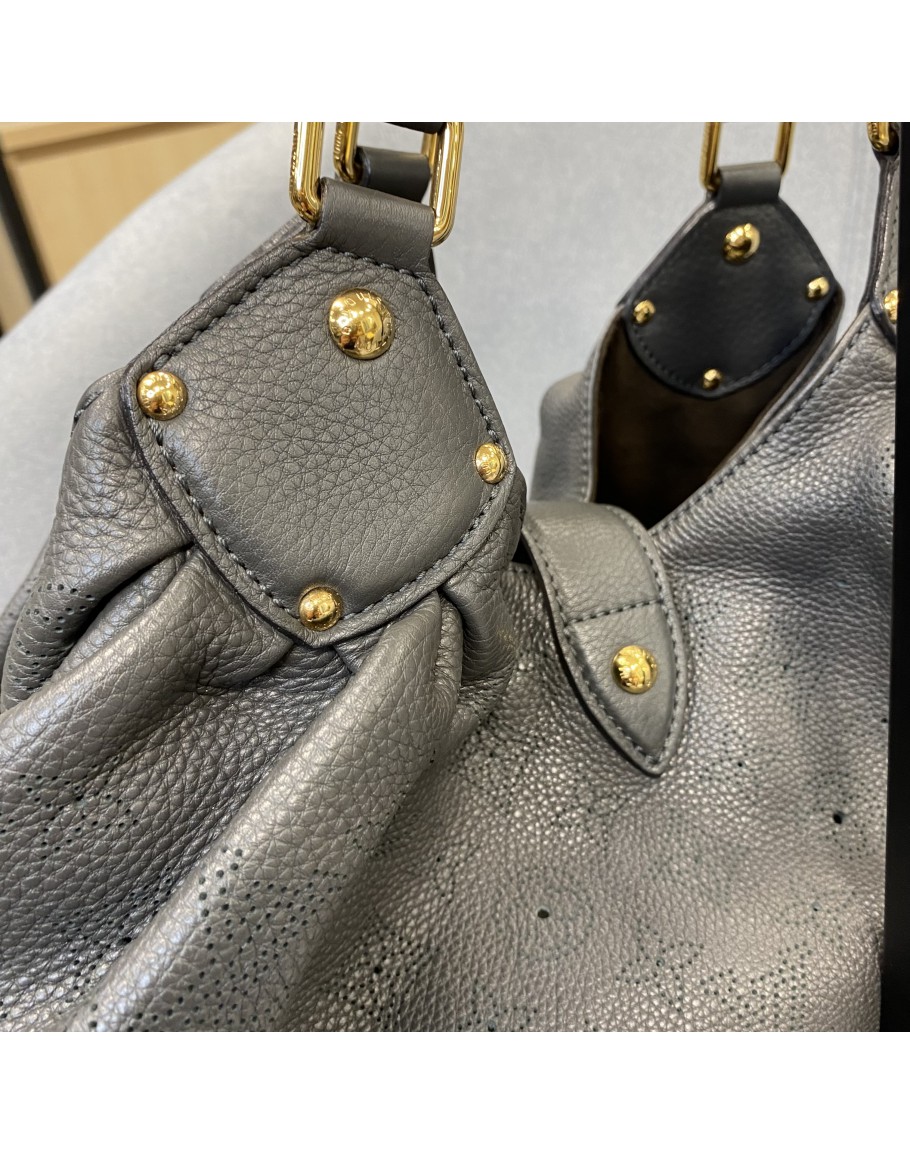 LOUIS VUITTON Mahina GM Large Shoulder Tote Bag in Dark Grey Monogram - GHW