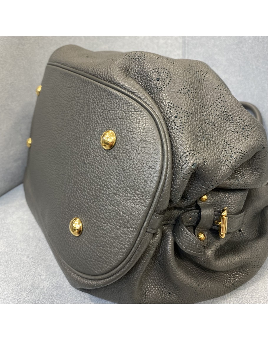 LOUIS VUITTON Mahina GM Large Shoulder Tote Bag in Dark Grey Monogram - GHW