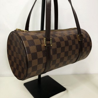 LOUIS VUITTON Damier Ebene Papillon 26 Handbag - GHW (Year 2005)
