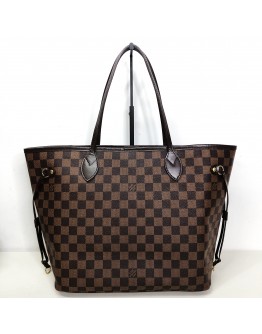 LOUIS VUITTON Damier Ebene Neverfull MM Tote Bag in Red Inner Lining – GHW (Year 2012)