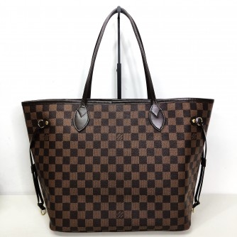 LOUIS VUITTON Damier Ebene Neverfull MM Tote Bag in Red Inner Lining – GHW (Year 2012)