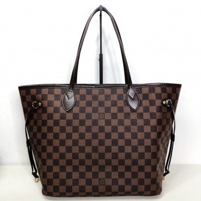 LOUIS VUITTON Damier Ebene Neverfull MM Tote Bag in Red Inner Lining – GHW (Year 2012)