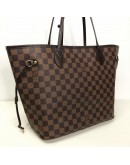 LOUIS VUITTON Damier Ebene Neverfull MM Tote Bag in Red Inner Lining – GHW (Year 2012)