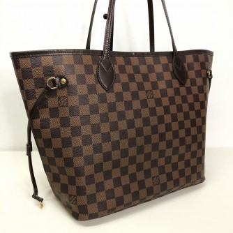 LOUIS VUITTON Damier Ebene Neverfull MM Tote Bag in Red Inner Lining – GHW (Year 2012)
