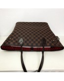 LOUIS VUITTON Damier Ebene Neverfull MM Tote Bag in Red Inner Lining – GHW (Year 2012)