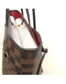 LOUIS VUITTON Damier Ebene Neverfull MM Tote Bag in Red Inner Lining – GHW (Year 2012)