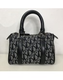 CHRISTIAN DIOR Black Trotter Canvas Mini Boston Bag 20 – SHW