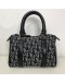 CHRISTIAN DIOR Black Trotter Canvas Mini Boston Bag 20 – SHW