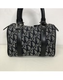CHRISTIAN DIOR Black Trotter Canvas Mini Boston Bag 20 – SHW