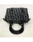 CHRISTIAN DIOR Black Trotter Canvas Mini Boston Bag 20 – SHW
