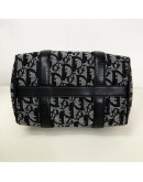 CHRISTIAN DIOR Black Trotter Canvas Mini Boston Bag 20 – SHW