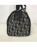CHRISTIAN DIOR Black Trotter Canvas Mini Boston Bag 20 – SHW