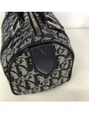 CHRISTIAN DIOR Black Trotter Canvas Mini Boston Bag 20 – SHW