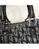 CHRISTIAN DIOR Black Trotter Canvas Mini Boston Bag 20 – SHW