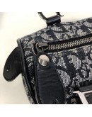 CHRISTIAN DIOR Black Trotter Canvas Mini Boston Bag 20 – SHW