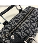 CHRISTIAN DIOR Black Trotter Canvas Mini Boston Bag 20 – SHW