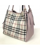 BURBERRY Canterbury House Check Shoulder Tote Bag in Pink/Beige