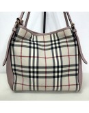 BURBERRY Canterbury House Check Shoulder Tote Bag in Pink/Beige