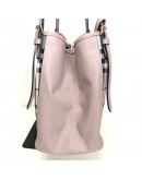 BURBERRY Canterbury House Check Shoulder Tote Bag in Pink/Beige