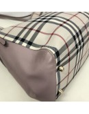 BURBERRY Canterbury House Check Shoulder Tote Bag in Pink/Beige